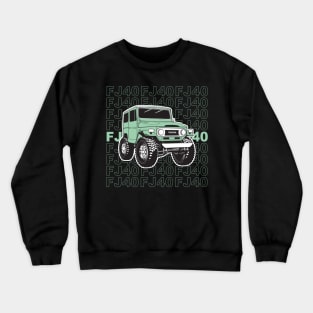 FJ40 Stacked in Spring Green Crewneck Sweatshirt